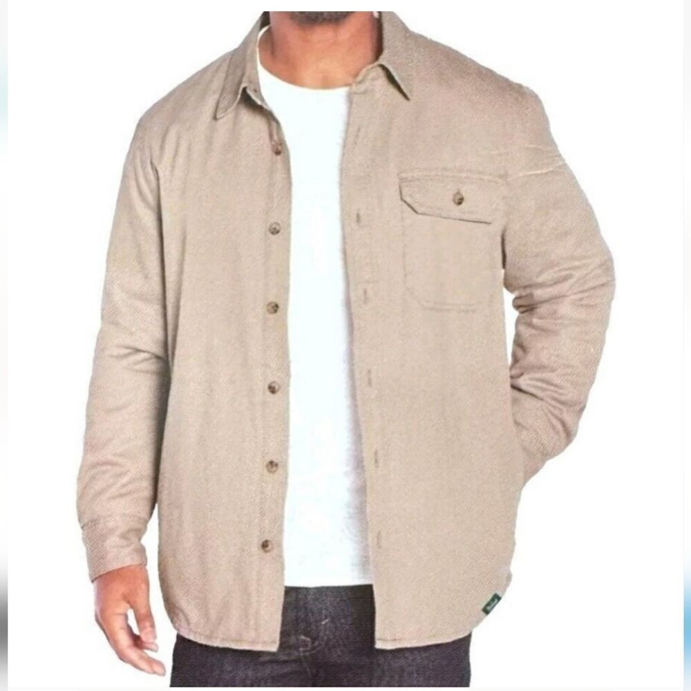 Woolrich Beige Button-Up Long Sleeve Shirt